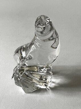 Princess House Wonders of the Wild 24% Lead Crystal Seal Paperweight Germany 5"